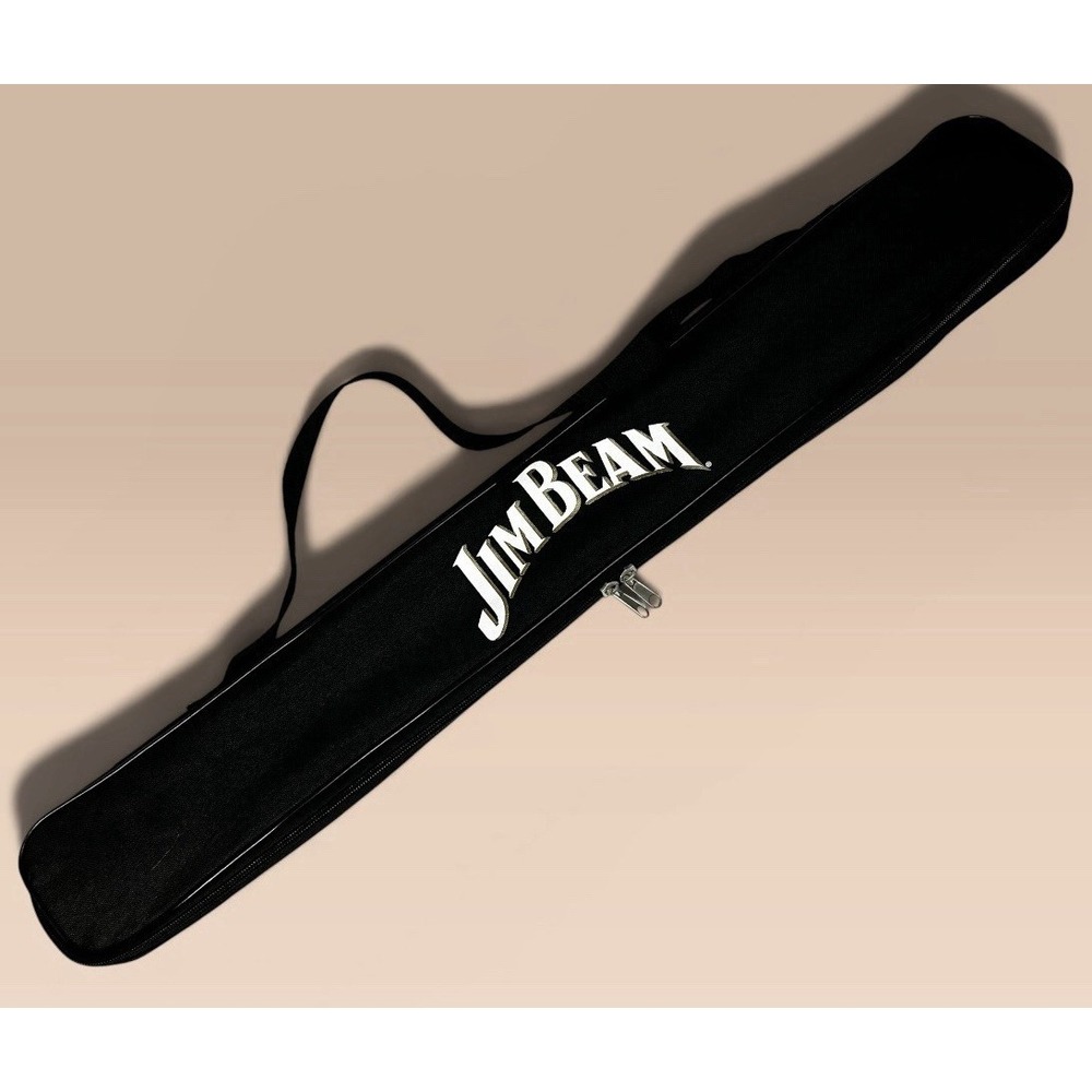 Jim Beam Pool Cue Carry Case Black Padded Zippered Bag with Shoulder Strap 30in